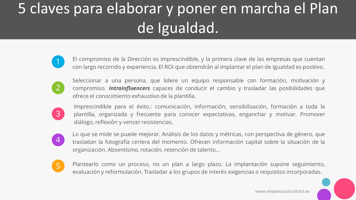 5 claves para elaborar y poner en marcha el plan de igualdad | Empieza ...